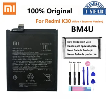 100% Оригинальный аккумулятор BM4U емкостью 4420 мАч для телефона Xiaomi Redmi K30 K 30 Ultra Supreme Version, сменные батареи Bateria