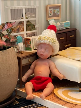 11 см Мягкая твердая силиконовая Виниловая Кукла-Реборн, реалистичная Мини-новорожденная Девочка для детских подарков
