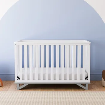 2023 Новая раскладная кроватка 5 в 1, современный дизайн, Двухцветная детская кроватка, раскладывается в кроватку для малышей, кушетку и полноразмерную кровать