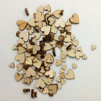 250шт деревянных ломтиков в форме сердца, украшения для рукоделия, деревянные детали, ручные аксессуары для поделок (6-12 мм) (смешанный размер)