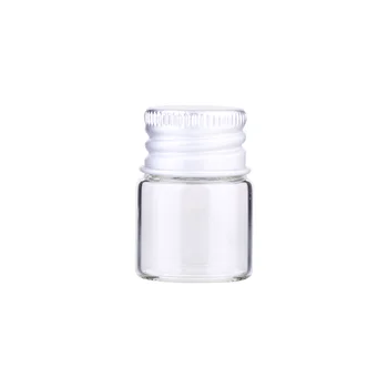 25шт 5 мл прозрачных стеклянных бутылок Пустые контейнеры с алюминиевыми завинчивающимися крышками Прозрачные бутылочки для образца макияжа