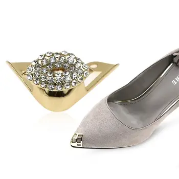 3 пары Модных блестящих металлических материалов Для защиты носков обуви, Клипсы для обуви, украшение обуви на высоком каблуке, Очаровательная Пряжка