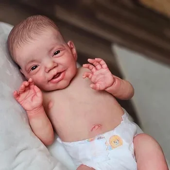 48-Сантиметровый Виниловый ребенок Charlie Full Body Reborn Baby С 3D кожей, видимыми венами, Реалистичный Мягкий на ощупь Рождественский подарок для детей