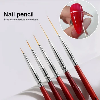 6/10/12/18.5/23 Мм Кисточка для ногтей French Stripe 3D Tips Line Painting Ручка для рисования УФ-гель-лак для ногтей Инструменты для дизайна