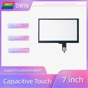 7-дюймовый сенсорный емкостный экран DWIN с интерфейсом IIC из закаленного стекла для кофемашины