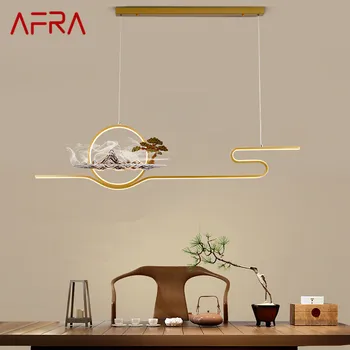 AFRA LED 3 цвета, современные подвесные светильники, креативная люстра для чайного домика в китайском стиле Дзен для домашней столовой и кабинета