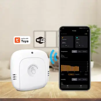 CORUI Tuya Wifi Умный датчик температуры и влажности, гигрометр для помещений с ЖК-дисплеем, приложение дистанционного управления