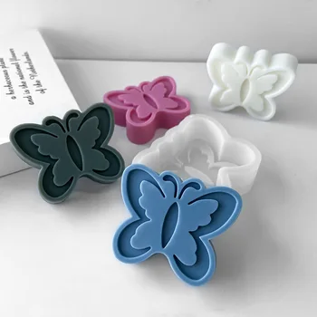 DIY Бабочка Силиконовая Форма Ручной Работы Ароматическая Свеча Гипсовые формы для украшения бабочек Принадлежности для изготовления мыльных свечей
