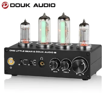 Douk Audio T9 Mini 6E2 Стерео аудио Ламповый предусилитель MM /MC Phono Stage Проигрыватель Предусилитель для наушников