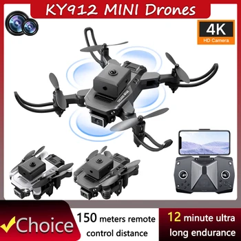 KY912 Дрон с камерой 4K, мини-дрон с двойной камерой, умный Дрон для отслеживания, портативный Дрон с передачей Wi-Fi HD, профессиональный Дрон