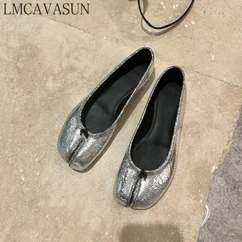 LMCAVASUN/ Демисезонная женская верхняя одежда на плоской подошве, модные стринги в корейском стиле, серебристые Женские повседневные туфли-лодочки Mary Jane