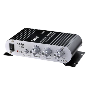 Lepy LP-808 Hi-Fi Цифровой усилитель Автомобильный Канал 2.0 Сабвуфер Высокие частоты/Низкие/Баланс/Регулятор громкости Усилитель басового аудиоплеера