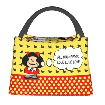 Mafalda Цитирует Изолированную сумку для ланча для женщин, портативный термохолодильник Cartoon Quino, ланч-бокс для пляжного кемпинга и путешествий