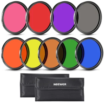 Neewer 9шт 58 мм/67 мм Полный Набор Полноцветных фильтров Для объектива Камеры с Фильтрующей резьбой Для Canon/Nikon/Pentax/Olympus