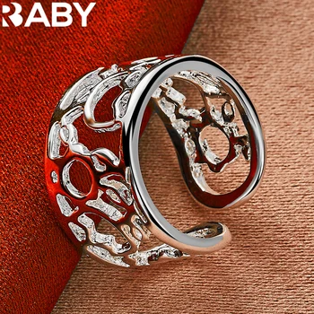 URBABY Кольцо с полым цветком из стерлингового серебра 925 пробы для женщин, модные Свадебные подвески для помолвки, ювелирные подарки