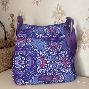 VB Новая экологически Чистая сумка с фиолетовой печатью, простая сумка через одно плечо, женская сумка через плечо
