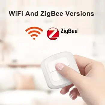 Wi-Fi/Zigbee Tuya Smart Switch Кнопочный переключатель 2 группы 6 сцен Беспроводной пульт дистанционного управления 