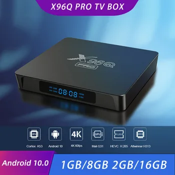X96Q PRO TV BOX Android 10,0 Allwinner H313 2 ГБ 16 ГБ/1 ГБ 8 ГБ 2,4 G WiFi 4K HD Смарт-медиаплеер телеприставка