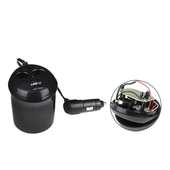 Адаптер Автомобильного Зарядного Устройства Liplasting 12-24 В с Двойным USB-Разъемом и Разветвителем Прикуривателя на 2 Гнезда