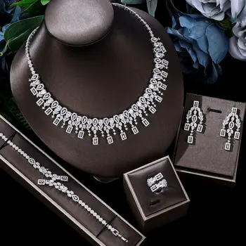 Великолепное ожерелье, набор свадебных украшений, роскошные аксессуары для леди, подарок для показа мод невесты, простой и изысканный