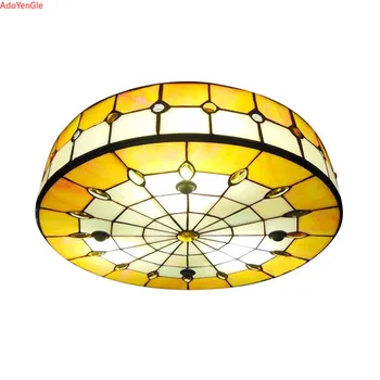 Винтажный подвесной светильник от Тиффани, спальня, кухня, Потолочное освещение в стиле средиземноморского барокко, витражные потолочные светильники для гостиной