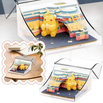 Волшебный Бумажный Дом Серии Sprout Bear 3D Бумага Для Заметок С Гравировкой Без Календаря, Неклеящиеся Поделки, Креативная Резьба По Бумаге, Подарки