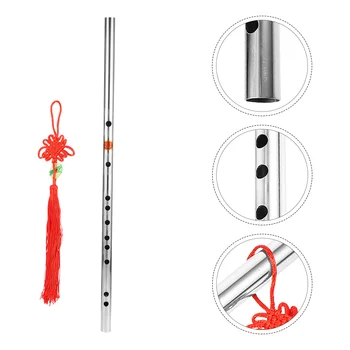 Высококачественная длинная флейта из нержавеющей стали, китайская флейта, вводная Легкая флейта для начинающих, клавиша Gf с китайским узлом