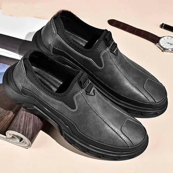 Высококачественная обувь для отдыха, трендовая весенне-осенняя мужская обувь, мужская повседневная обувь из натуральной кожи, мужские дизайнерские кроссовки ручной работы