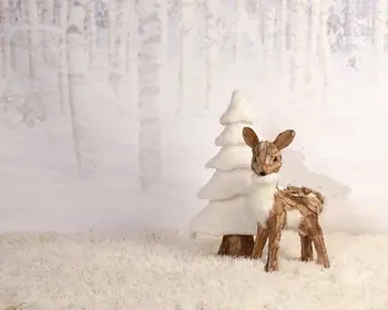 Детское белое зимнее дерево Олень Рождественский олень пушистые фоны Компьютерная печать дети фон для фотографий детей