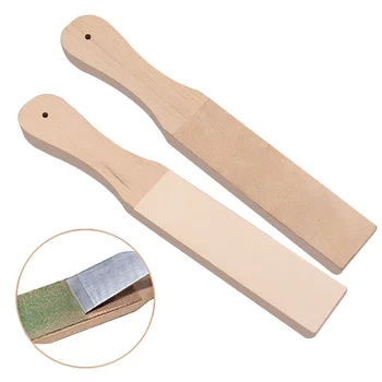 Инструмент для заточки деревянной ручкой, Кожаная заточка бритв ручной работы, Полировальная доска для бритвенных ножей, Двухсторонние инструменты для дома