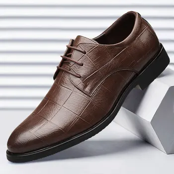 Коммерческие дела Противоскользящая обувь для вождения для мужчин Повседневная дизайнерская модельная обувь Элегантная рабочая Мужская кожаная обувь Бесплатная Доставка