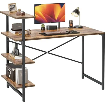 Компьютерный стол, небольшой домашний компьютерный офисный стол, учебный и письменный стол, 3 полки, компьютерный стол