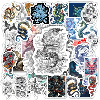 Крутые традиционные китайские наклейки с драконами, эстетические наклейки с животными, сделай сам для ноутбука, багажа, телефона, альбома для вырезок, водонепроницаемой детской игрушки
