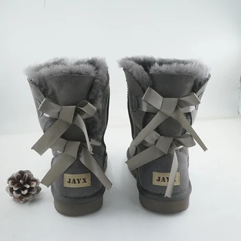 Модные Классические Зимние ботинки из натуральной овчины и натурального меха, женские зимние ботинки из натурального меха, 100% шерсть, Женская обувь