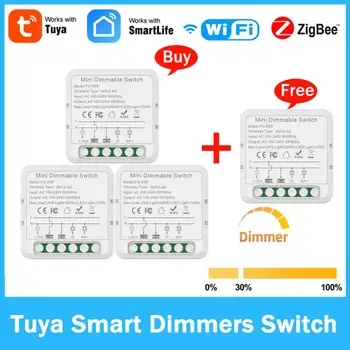 Модуль Tuya ZigBee / WiFi Smart Dimmer Switch Поддерживает двустороннее управление светодиодными лампами, переключатель с регулируемой яркостью Работает с Alexa Google Home