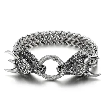 Мужской браслет из нержавеющей стали, Ретро-властный огненный кран, кольцо, пряжка, плетеный браслет, модные украшения в стиле панк, подарок