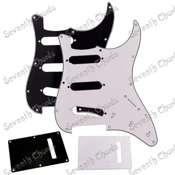 Накладка для электрогитары SSS с 3 слоями и 11 отверстиями и 1-слойная накладка для гитары Задняя накладка для гитары FD ST - белый и черный на выбор
