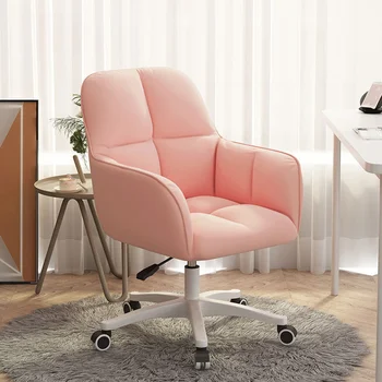 Напольный женский якорь, вращающийся стул, розовый лифт, офисный стул, стул для макияжа, губчатая подушка, маленькая компьютерная мебель