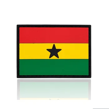 Нашивки с крючками и петлями из мягкой резины из ПВХ для одежды, нашивка с флагом Ганы, нарукавная повязка, тактический значок боевого духа на наклейке рюкзака