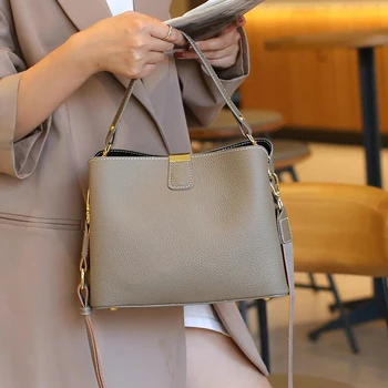 Новая роскошная женская сумка-тоут из натуральной коровьей кожи, женская сумочка, женская модная повседневная сумка через плечо, женская сумка-мессенджер