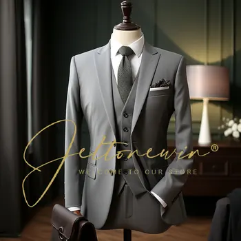 Одежда 2024 Мужской костюм/Мужские приталенные деловые блейзеры высокого качества / Свадебное платье жениха Мужская куртка Костюмы для мужчин