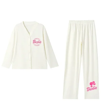 Осенне-зимний комплект мягкой пижамы для Барби, утолщенная верхняя одежда, повседневная домашняя одежда, женская домашняя одежда, топы и брюки, комплект из двух предметов