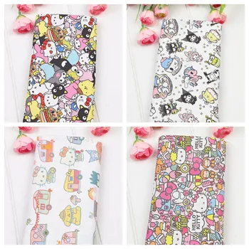 Продается японская Hello Kitty и Ее друзья, 100 Хлопчатобумажная ткань для шитья одежды в стиле пэчворк, материал для квилтинга и рукоделия своими руками