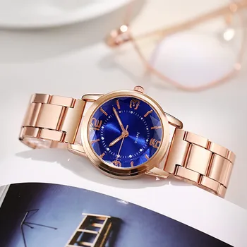 Роскошные модные женские часы, высококачественные кварцевые женские наручные часы с ремешком из нержавеющей стали, Relogios Feminino