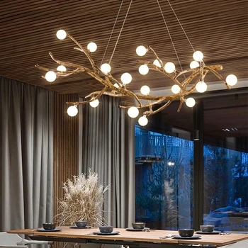 Светодиодная люстра в скандинавском стиле в стиле ретро для гостиной, спальни, потолочных подвесных светильников в стиле 
