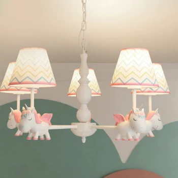 Светодиодный потолочный подвесной светильник AiPaiTe с изображением единорога из смолы для украшения спальни, комнаты мальчиков и девочек