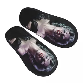 Сексуальные тапочки с мягкой потертостью от Мэрилин Монро и эффектом памяти, женские домашние туфли для спа в стиле абстрактного поп-арта