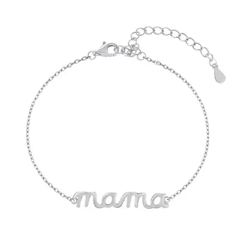 Серия Fashion Mama, серебро 925 пробы, Минималистичный дизайн букв, браслет, ювелирные изделия