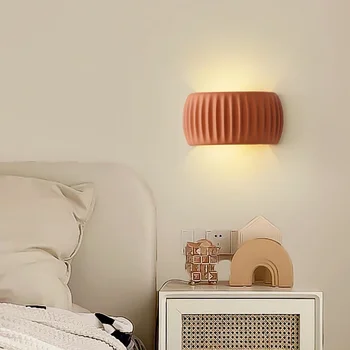 Скандинавский светодиодный настенный светильник в полоску из смолы для прикроватной тумбочки в спальне, прихожей, прохода, гостиной, задней стенки дивана, лестницы, декоративного освещения
