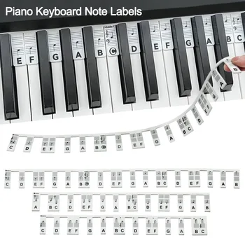 Съемные наклейки для заметок на клавиатуре пианино Многоразовые Силиконовые наклейки для пианино 88 Клавиш